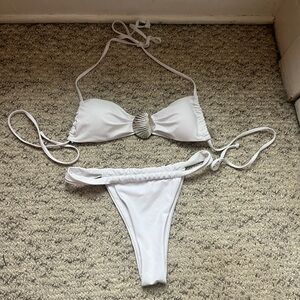 SHEIN White Bikini with Shell Detail